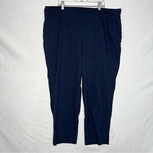 Dalia Women's Plus Size 18W Pants Black Textured Cropped Pull-On Cozy